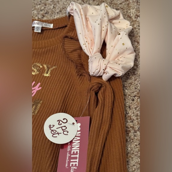 NWT Nannette Kids (Von Maur) Girls 4T “Sassy Like Mom” 2-Piece Outfit + Headband - Picture 7 of 8